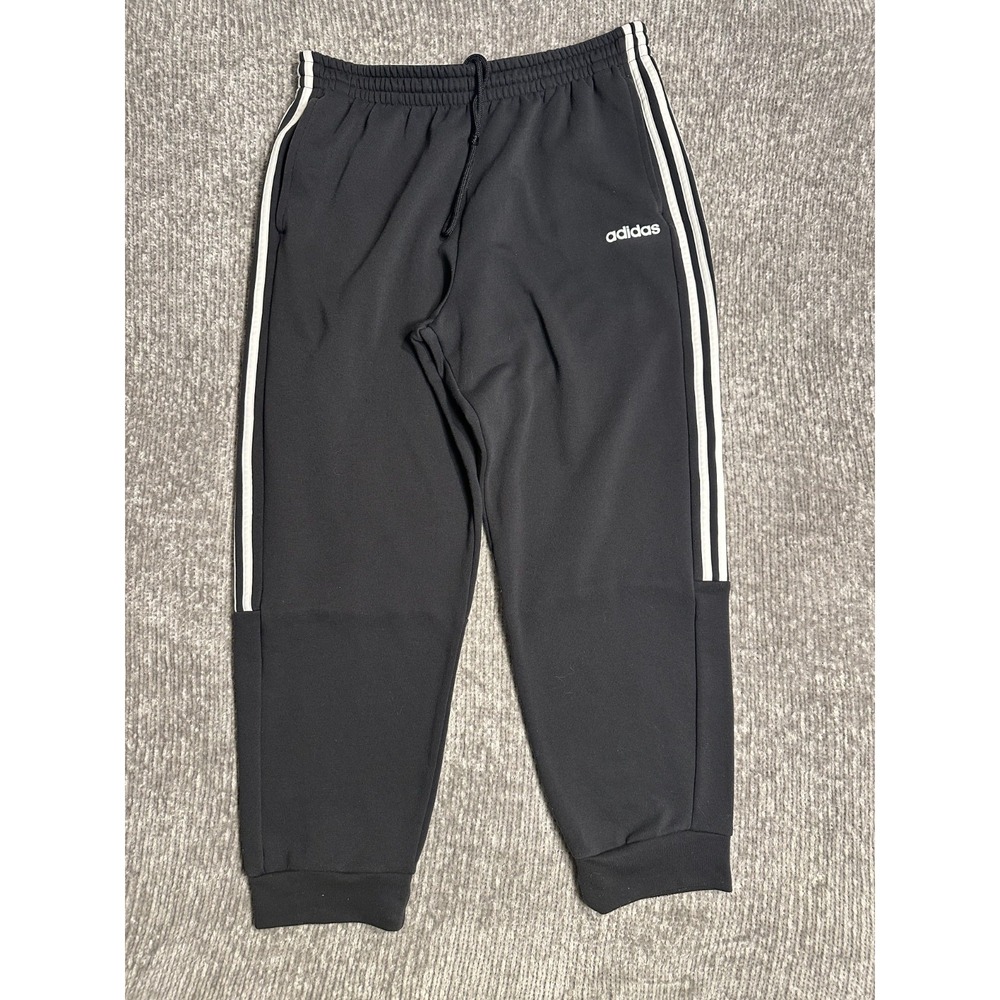 Adidas Sweatpants Mens XL Black Climalite Fleece 3 Stripe Jogger FL5476